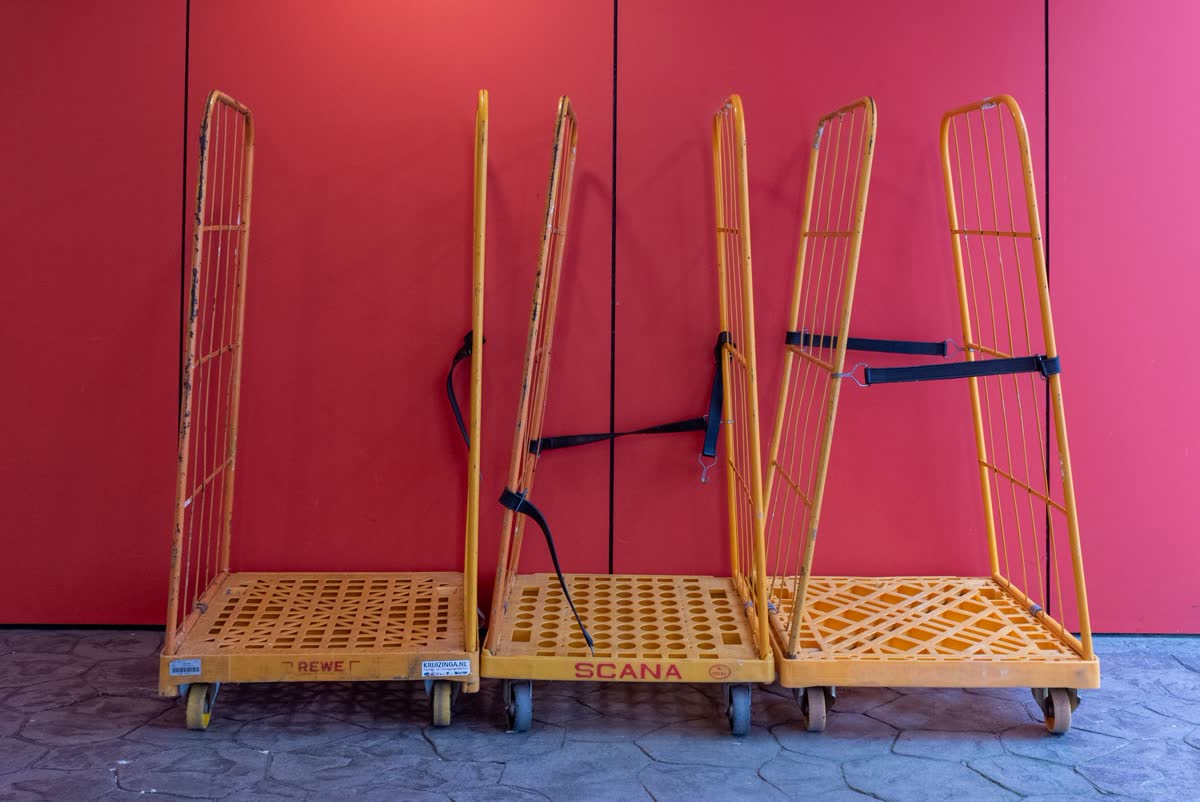 A folding platform hand truck